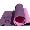 Коврик для йоги 6  мм двуслойный TPE бордово розовый